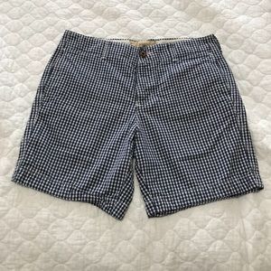 Men’s blue gingham shorts